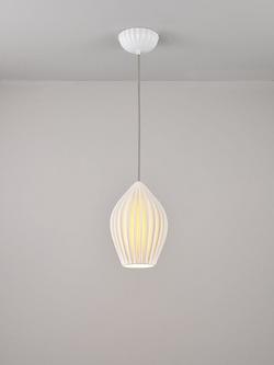 Original BTC Fin Large Pendant Light, White, White