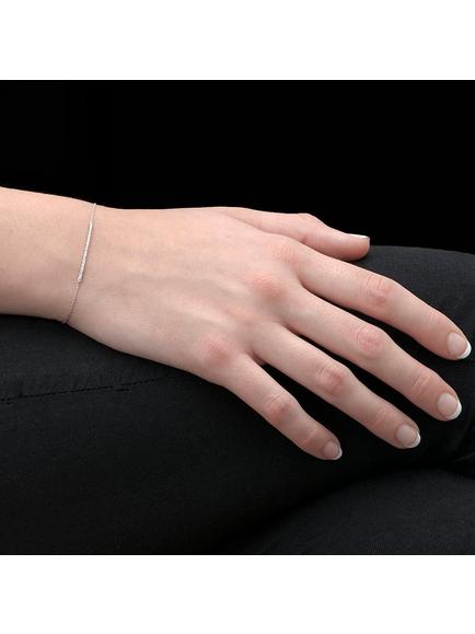 London Road 9ct White Gold Portobello Geo Diamond Bracelet, White Gold - view 2, White Gold