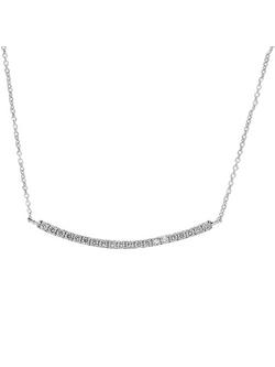 London Road 9ct White Gold Portobello Geo Bar Diamond Necklace, White Gold, White Gold