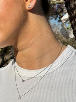 London Road 9ct Gold Raindrop Diamond Pendant, White Gold - view 2, White Gold