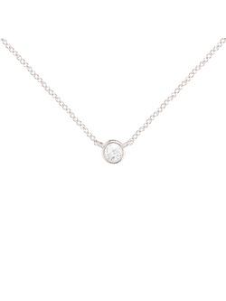 London Road 9ct Gold Portobello Raindrop Diamond Set Chain Necklace, White Gold