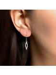 London Road 9ct White Gold Portobello Geo Diamond Drop Earrings, White Gold