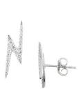 London Road 9ct Whtie Gold Portobello Geo Lightning Zig Zag Diamond Drop Earrings, White Gold