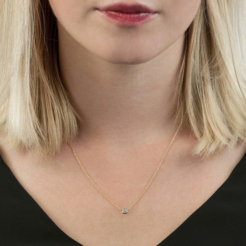 Product image 2 of 3, which shows London Road 9ct Gold Portobello Raindrop Diamond Set Chain Necklace, Yellow Gold