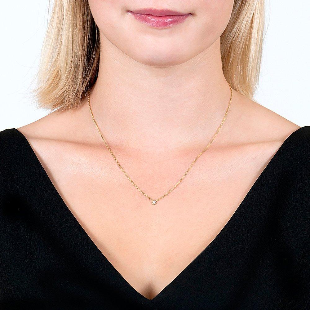 Product image 2 of 3, which shows London Road 9ct Gold Raindrop Diamond Pendant, Yellow Gold