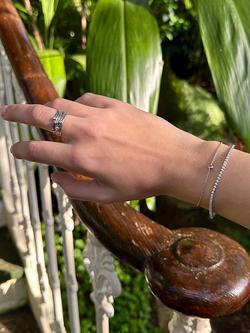 London Road 9ct Gold Portobello Raindrop Diamond Bracelet - view 2, White Gold