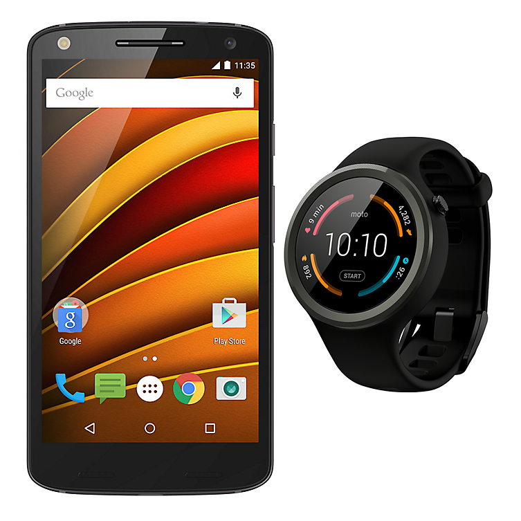 Moto X Force Smartphone, Android, 5.4", 4G, SIM Free, 32GB, with Moto 360 Sport Watch