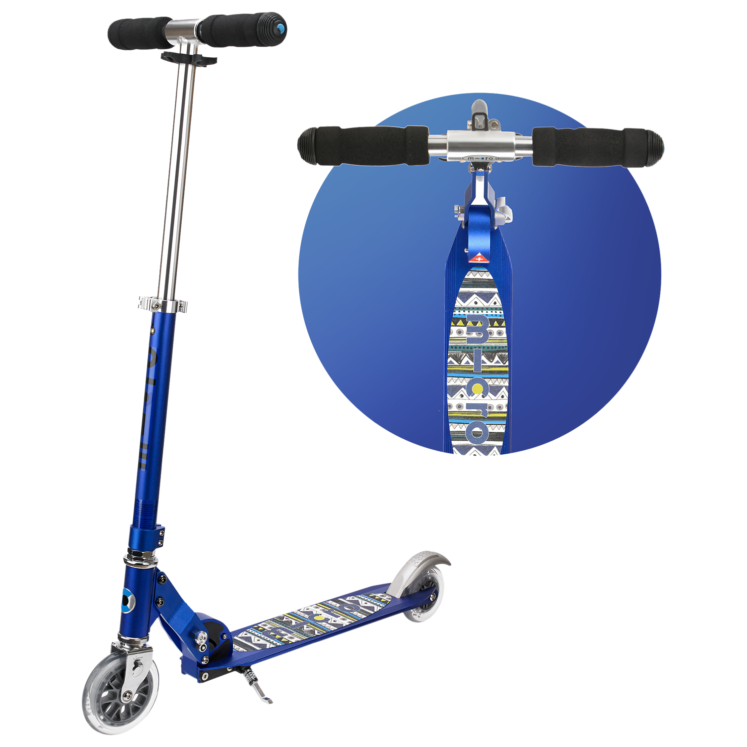 Micro Sprite Scooter, 5-12 years, Blue Aztec