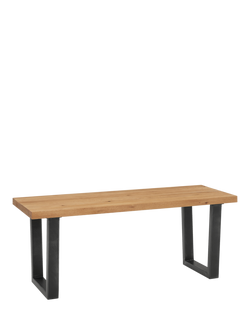 John Lewis Calia 2-Seater Dining Bench, Solid Oak, Oak