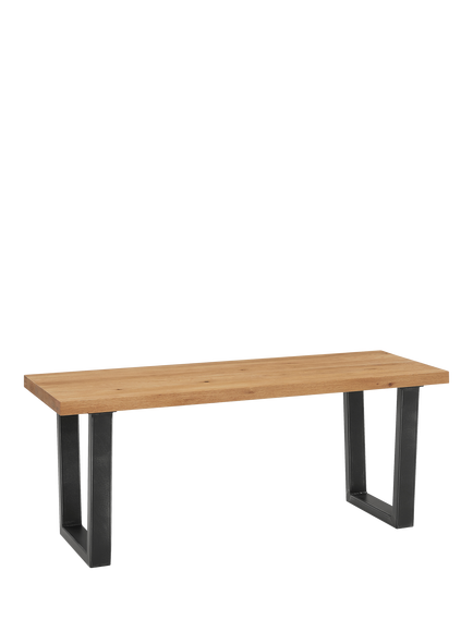 John Lewis Calia 2-Seater Dining Bench, Solid Oak, Oak