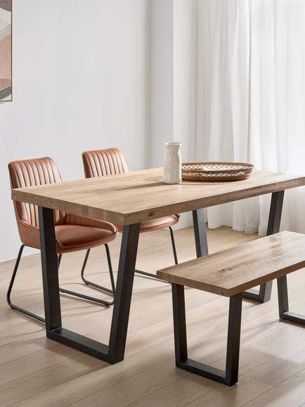 John Lewis Calia 6 Seater Dining Table, Solid Oak - view 2, Oak