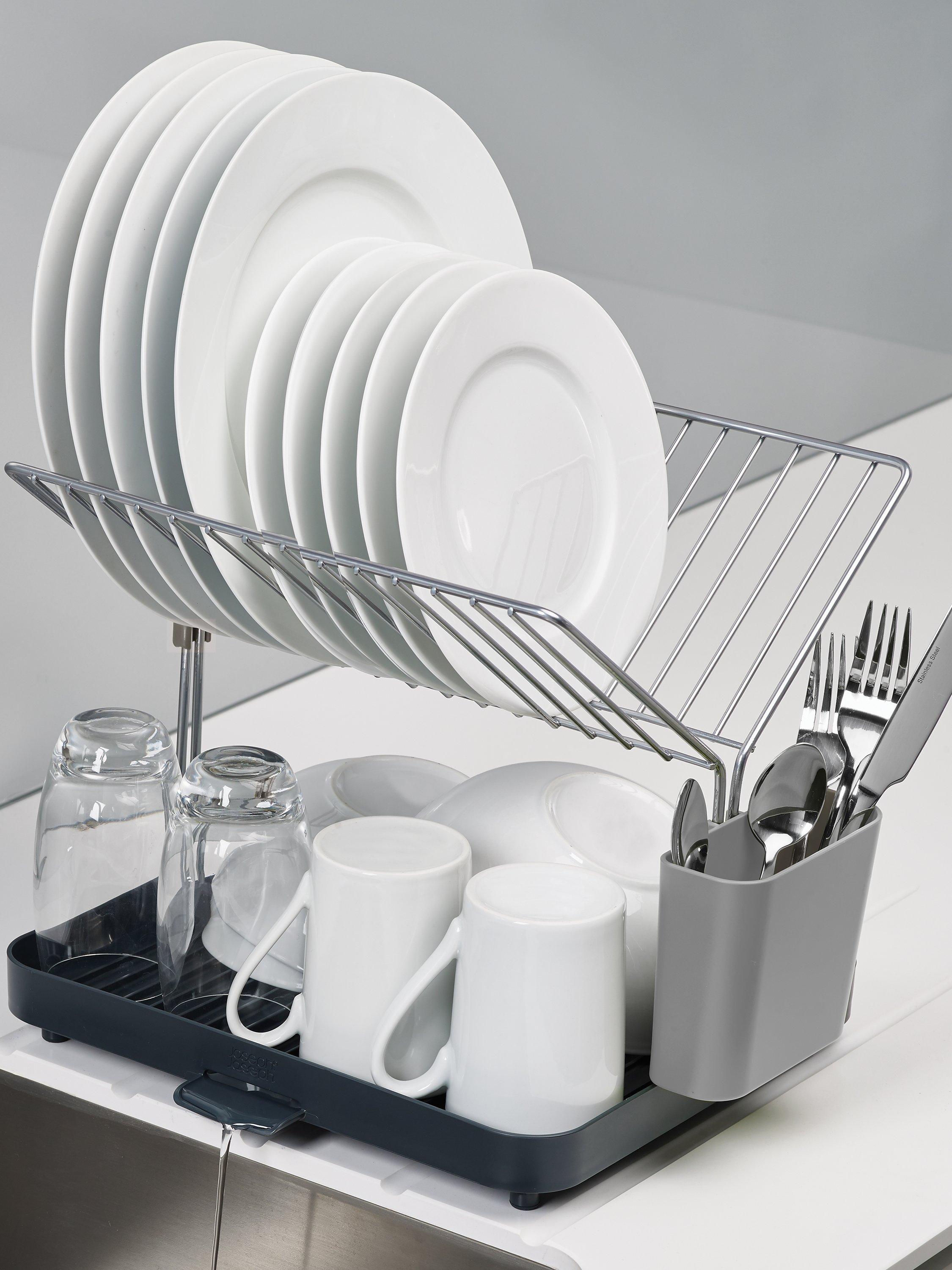 Joseph Joseph Y Rack 2 Tier Self Draining Dish Rack Grey