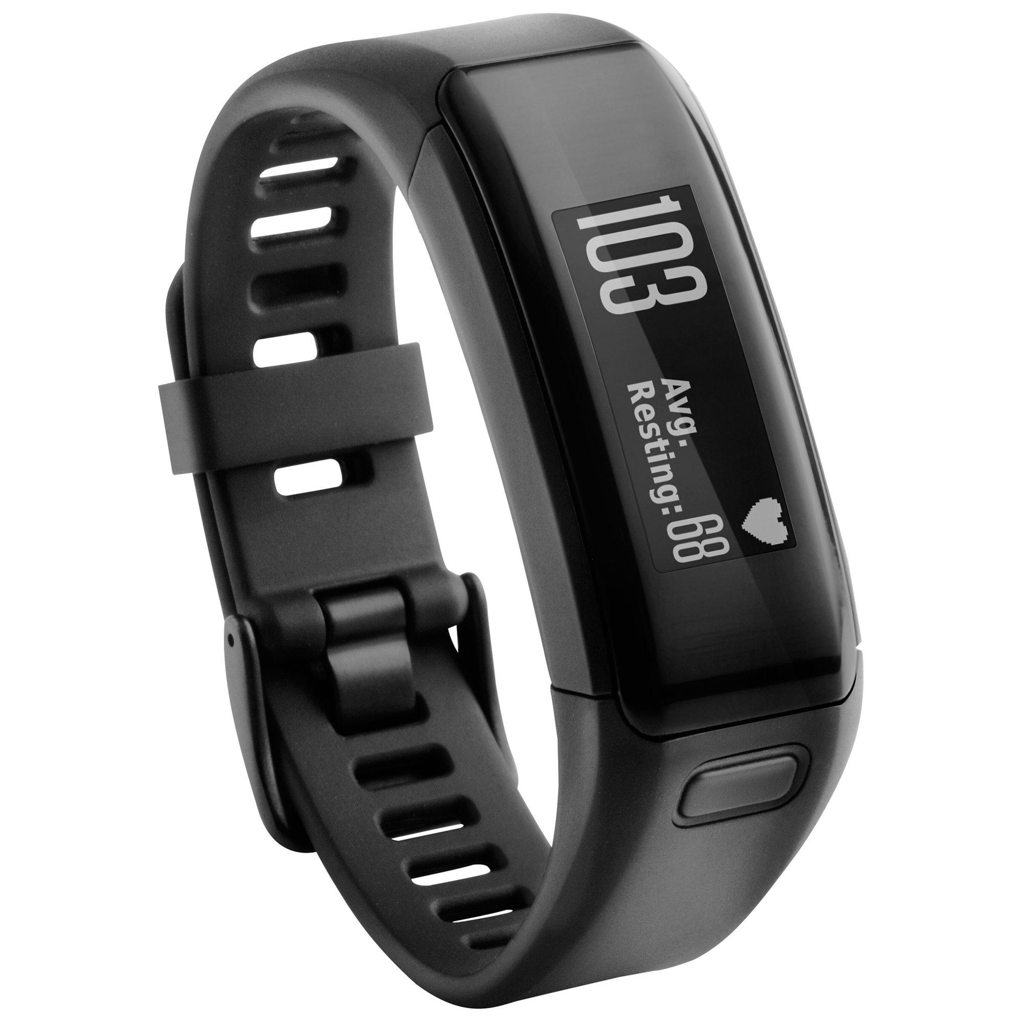 Garmin vivosmart HR Sports Activity Tracker Watch With Wrist Heart Rate Monitor, Regular, Black