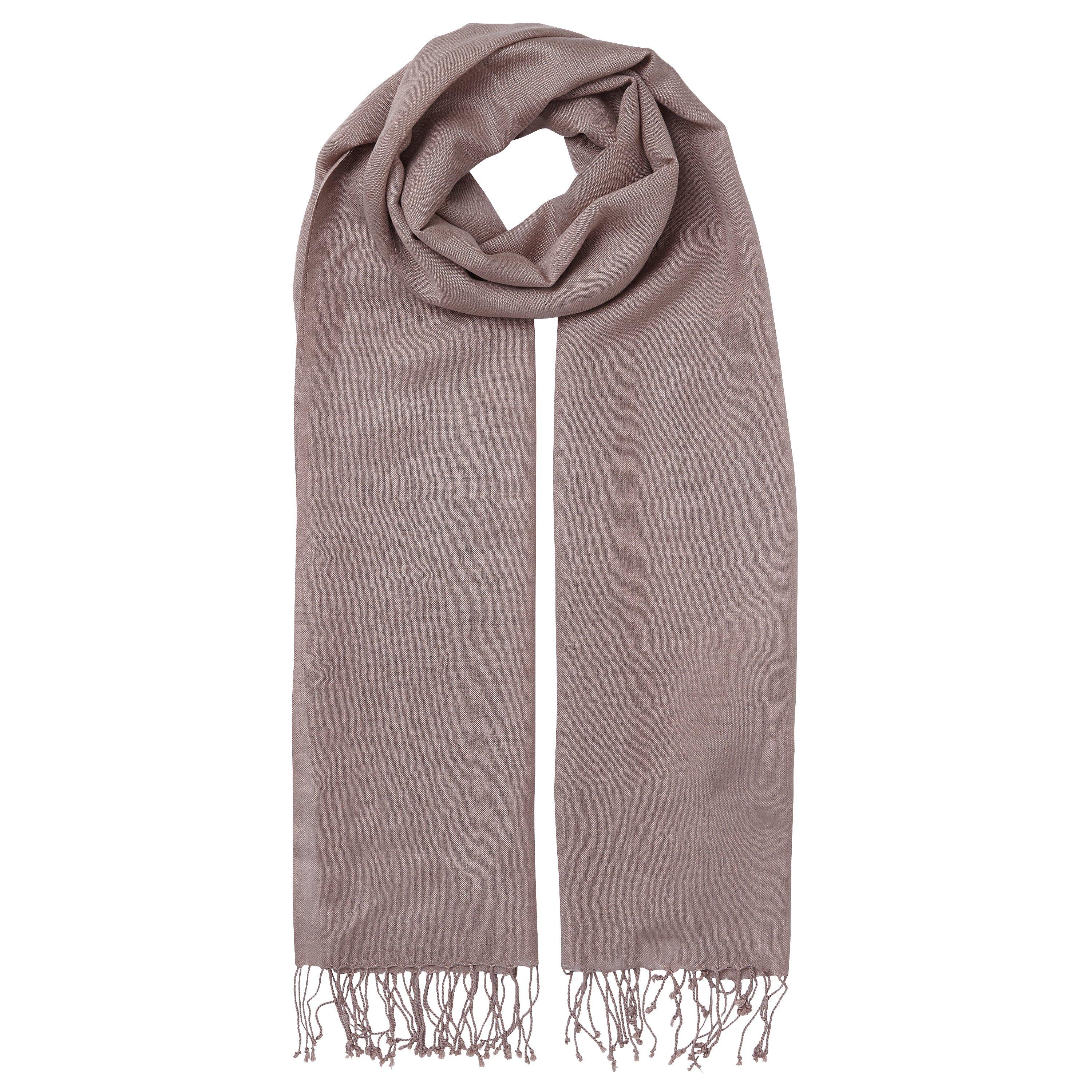 John Lewis & Partners Wool Mix Occasion Scarf, Hazelnut