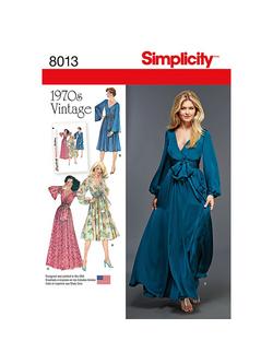 Simplicity Misses' Vintage 1970s Dresses Sewing Pattern, 8013, 
