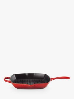 Le Creuset Cast Iron Signature Square Grillit, 26cm - view 2, Cerise