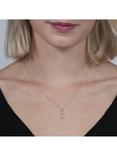 E.W Adams 9ct White Gold Diamond Initial Pendant, A