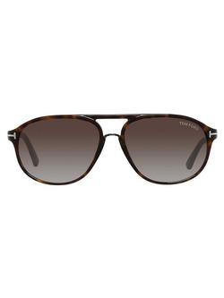 TOM FORD FT0447 Jacob Gradient Aviator Sunglasses, Brown - view 2, Brown