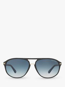 TOM FORD FT0447 Jacob Gradient Aviator Sunglasses, Black/Blue - view 2, Black