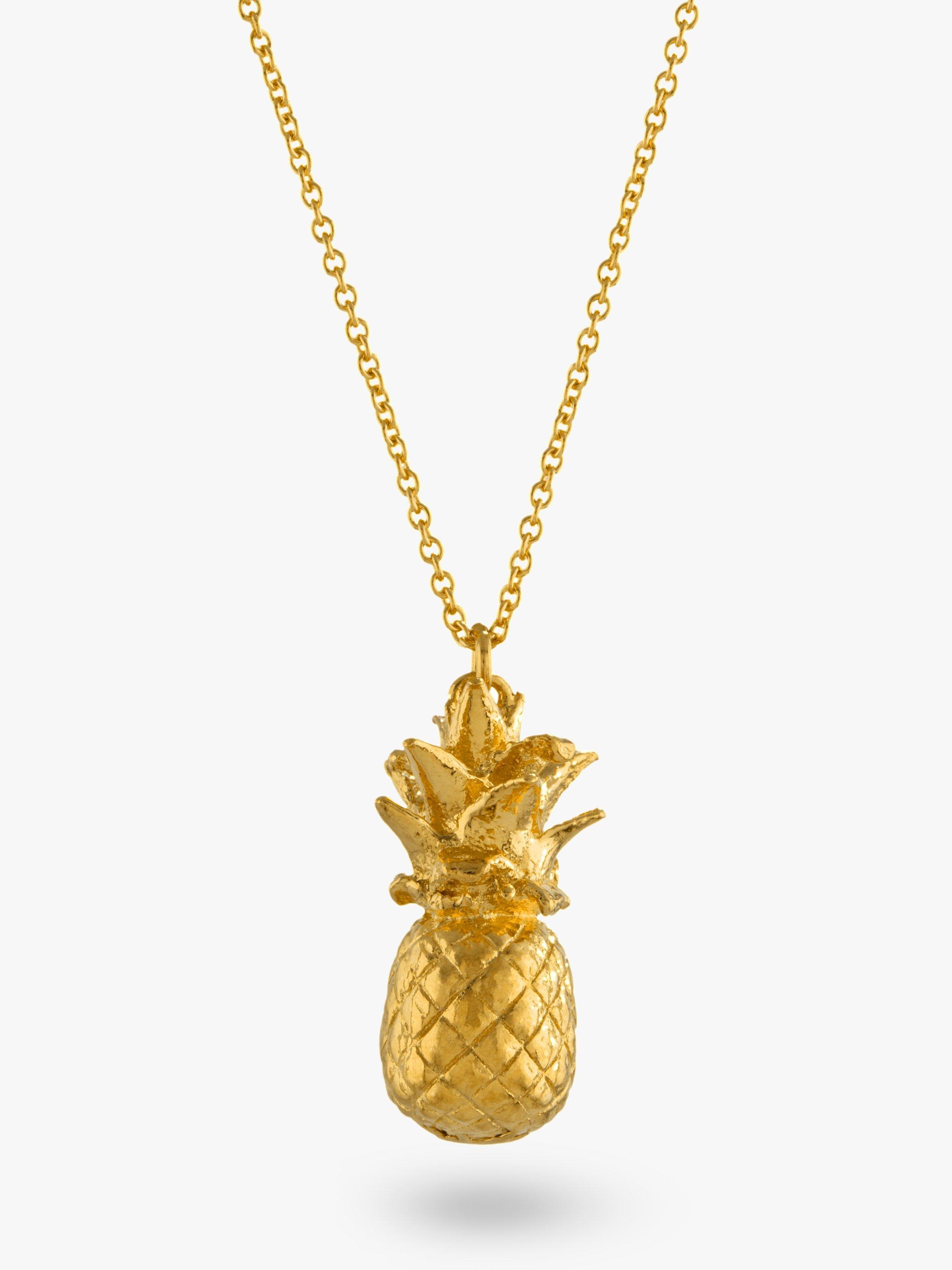 Alex Monroe Long Pineapple Pendant Necklace, Gold