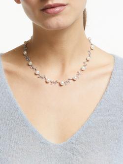 Lido Leaf Pearl Necklace, Silver/White - view 2, Silver/White