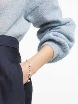 Lido Leaf Pearl Bracelet, Silver/White - view 2, Silver/White