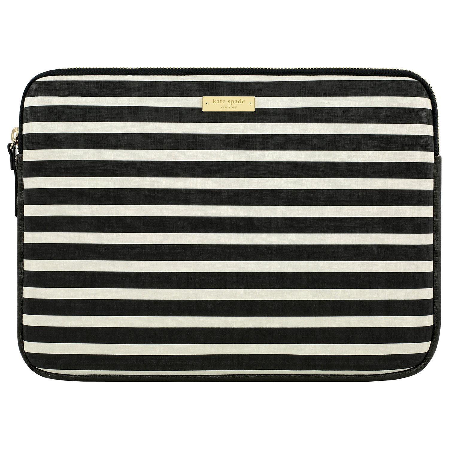 Kate spade black and white laptop bag best sale