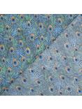 Peter Horton Textiles Peacock Print Fabric, Blue