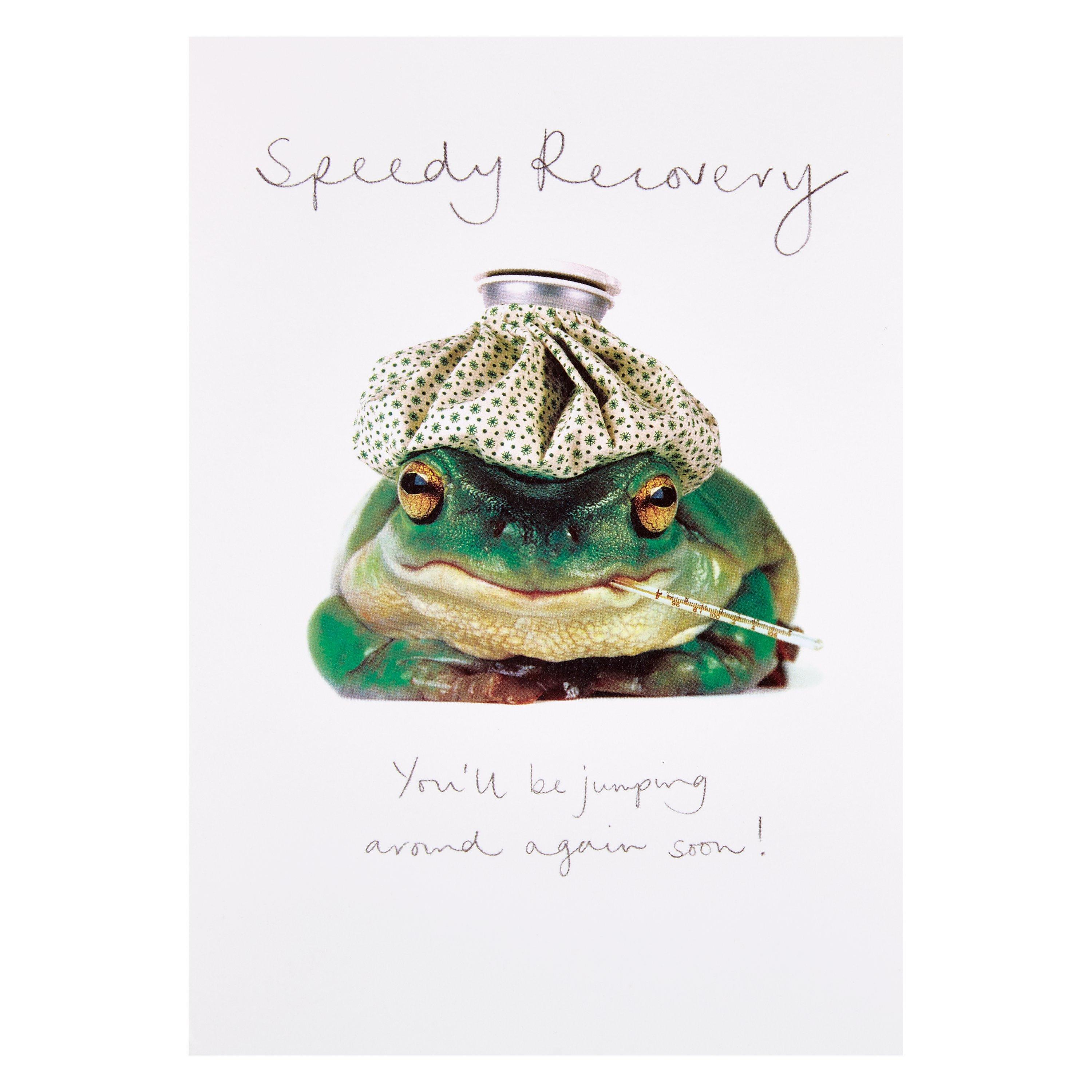 Woodmansterne Frog Speedy Recovery Get Well Card