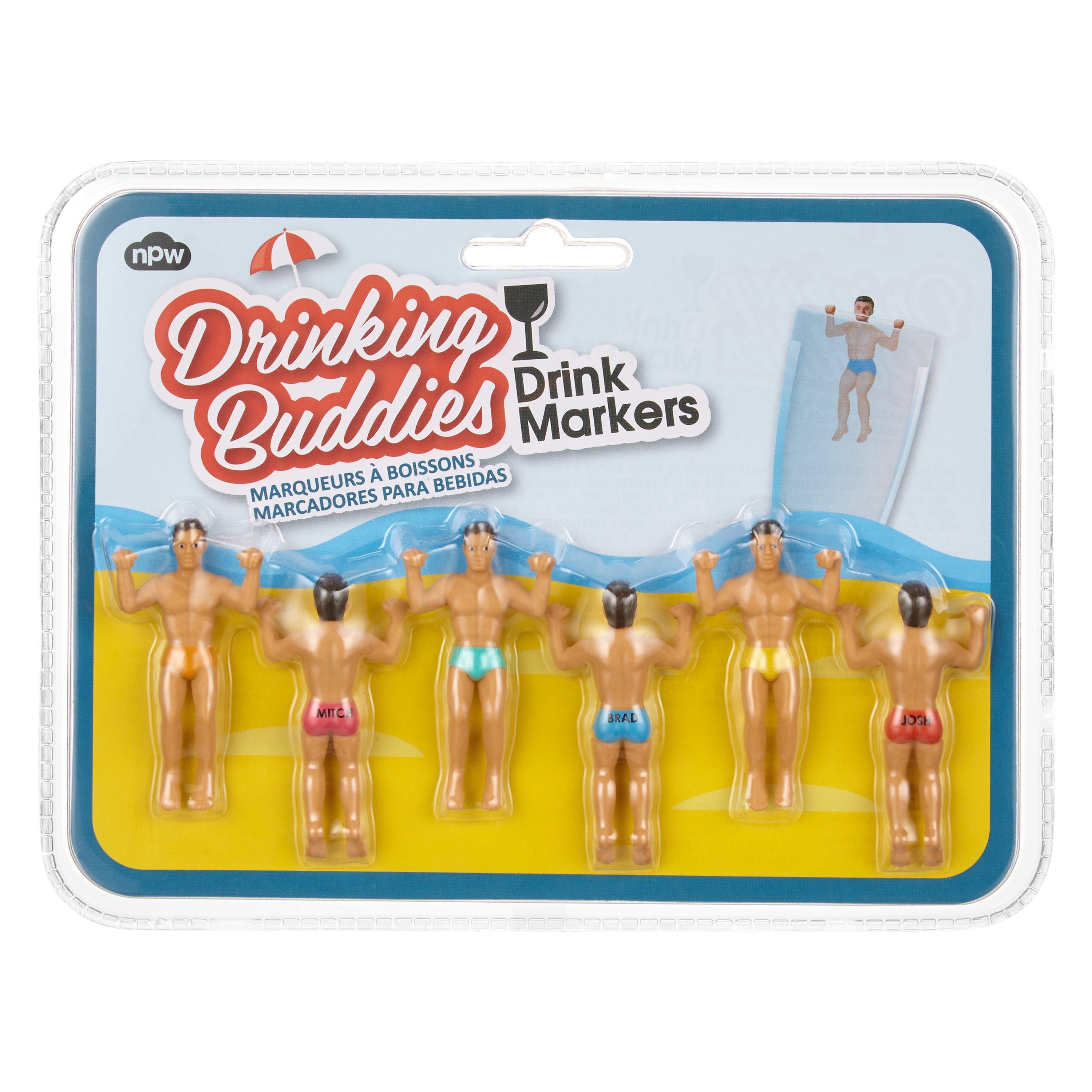 NPW Drinking Buddies Drink Markers, Set of 6
