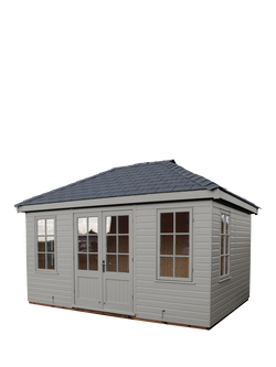 Crane Garden Buildings Scandinavian Redwood Large Garden Room, 3 x 4.2m, Flint