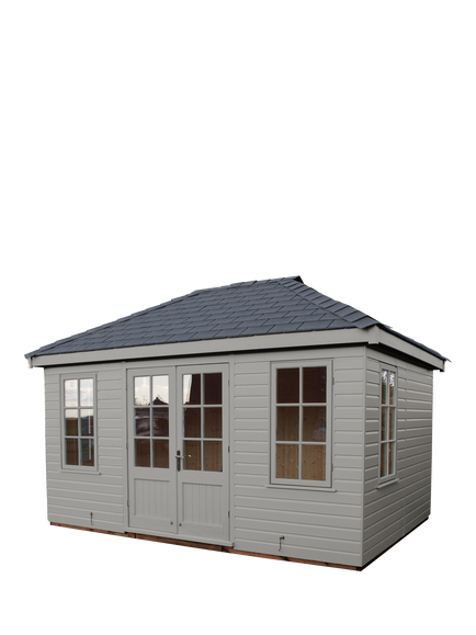Crane Garden Buildings Scandinavian Redwood Large Garden Room, 3 x 4.2m, Flint