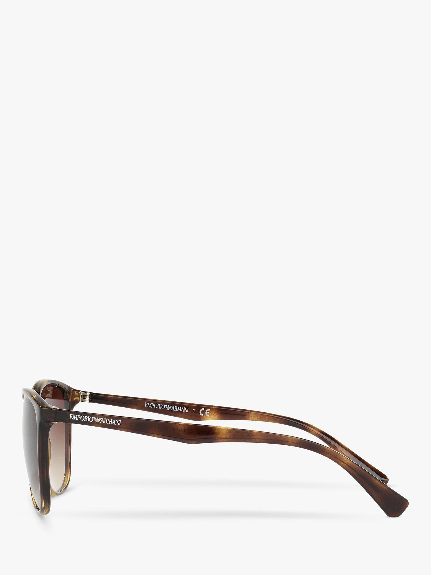 Product image 3 of 10, which shows Emporio Armani EA4073 Cat's Eye Sunglasses, Tortoise/Brown Gradient