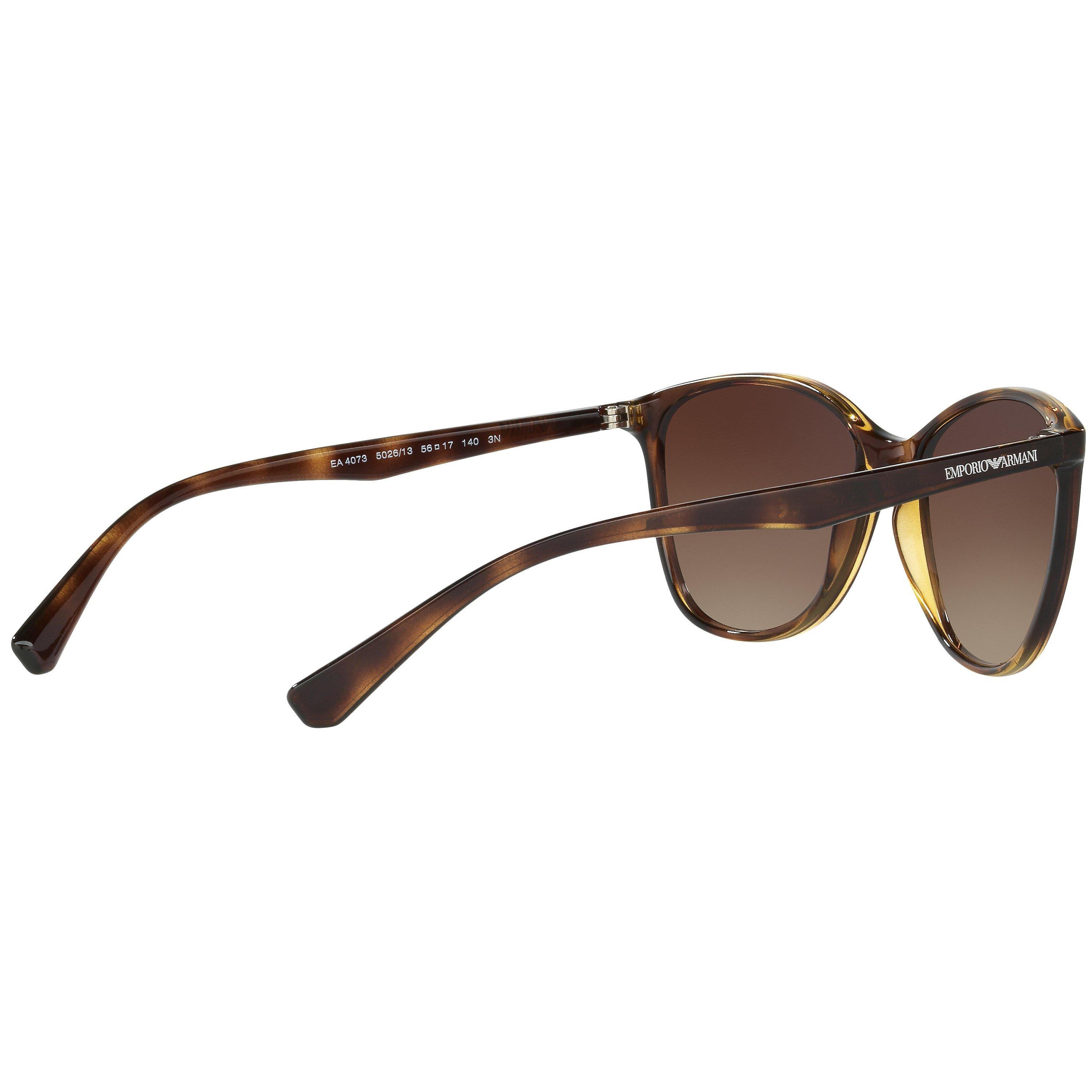 Product image 9 of 10, which shows Emporio Armani EA4073 Cat's Eye Sunglasses, Tortoise/Brown Gradient