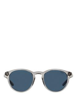 Polo Ralph Lauren PH4110 Men's Oval Sunglasses - view 2, Silver/Blue