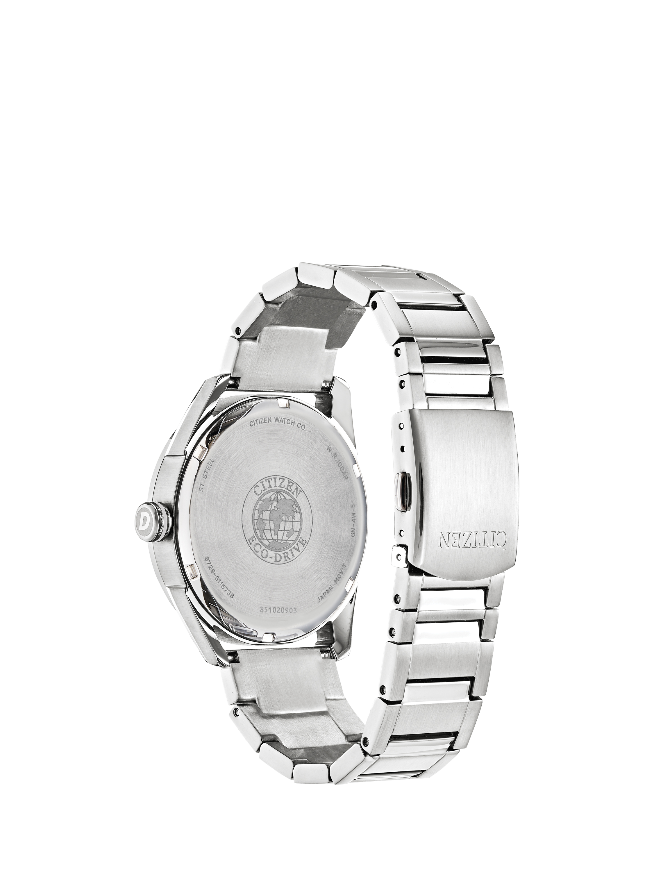 Product image 2 of 5, which shows Citizen AW0050-82E Men's Sport Day Date Bracelet Strap Watch, Silver/Black