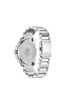 Citizen AW0050-82E Men's Sport Day Date Bracelet Strap Watch, Silver/Black - view 2, Silver/Black