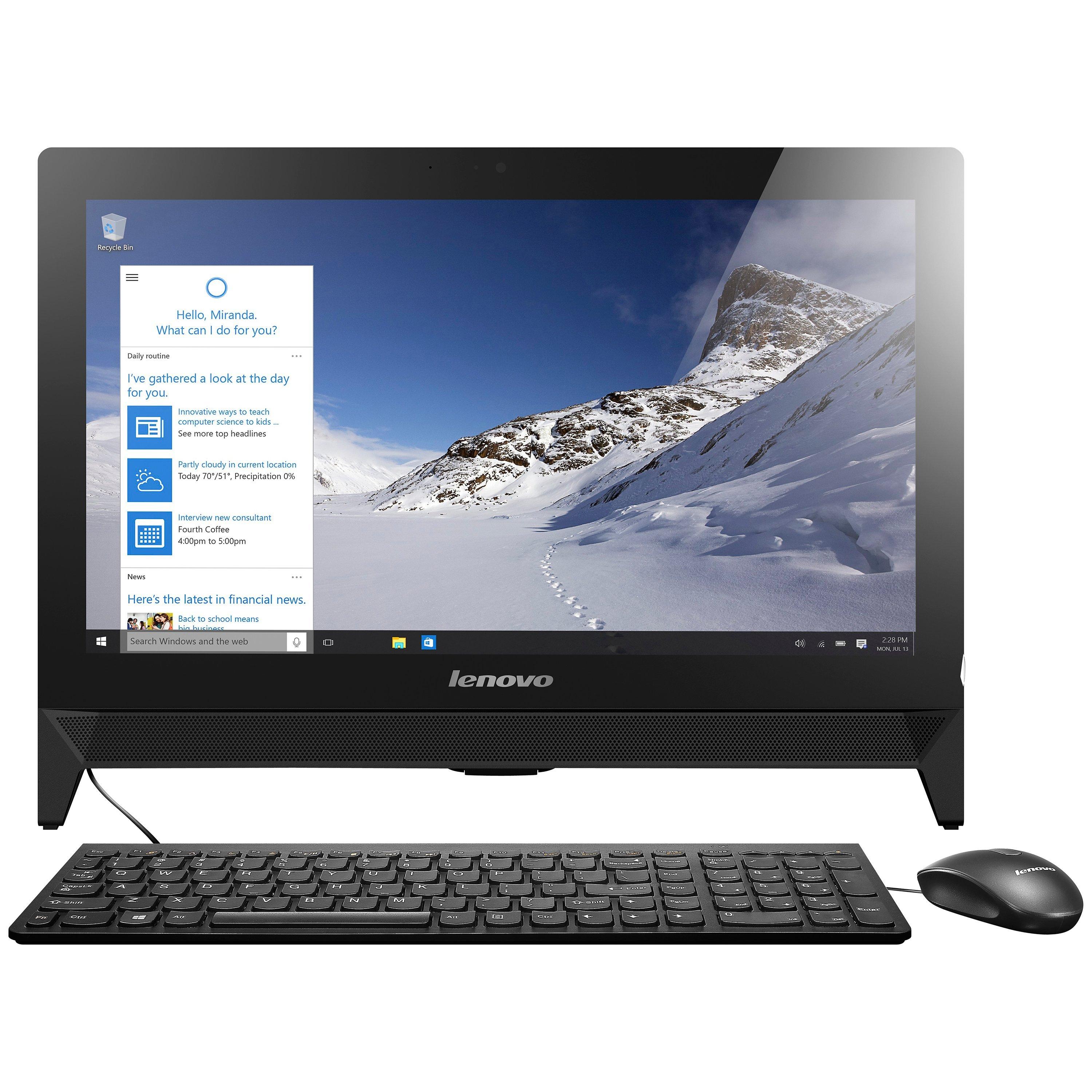 Lenovo C20-00 All-in-One Desktop PC, Intel Pentium, 4GB RAM, 1TB, 19.5" Full HD, Black