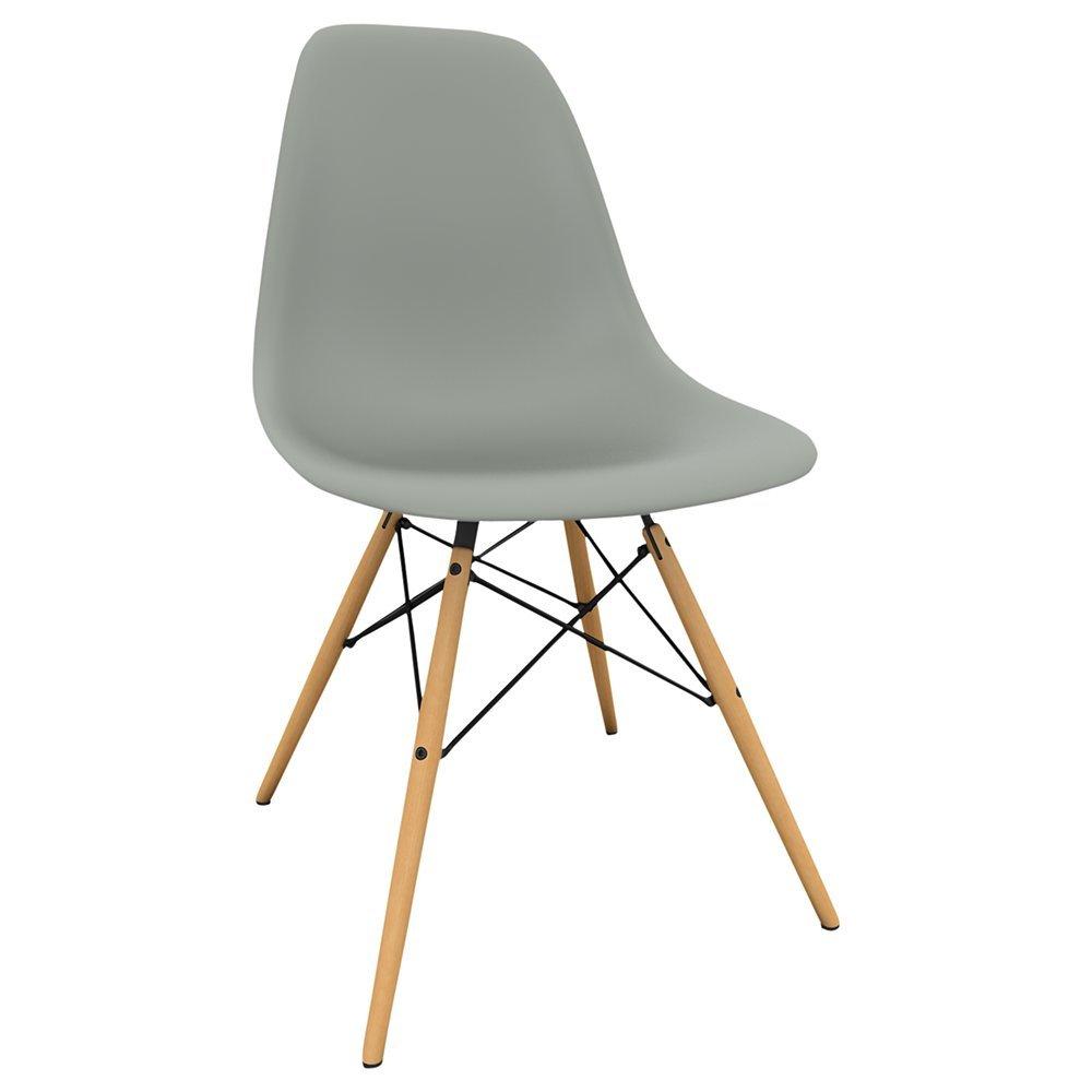 Vitra Eames DSW Side Chair, Light Maple Leg, Moss Grey