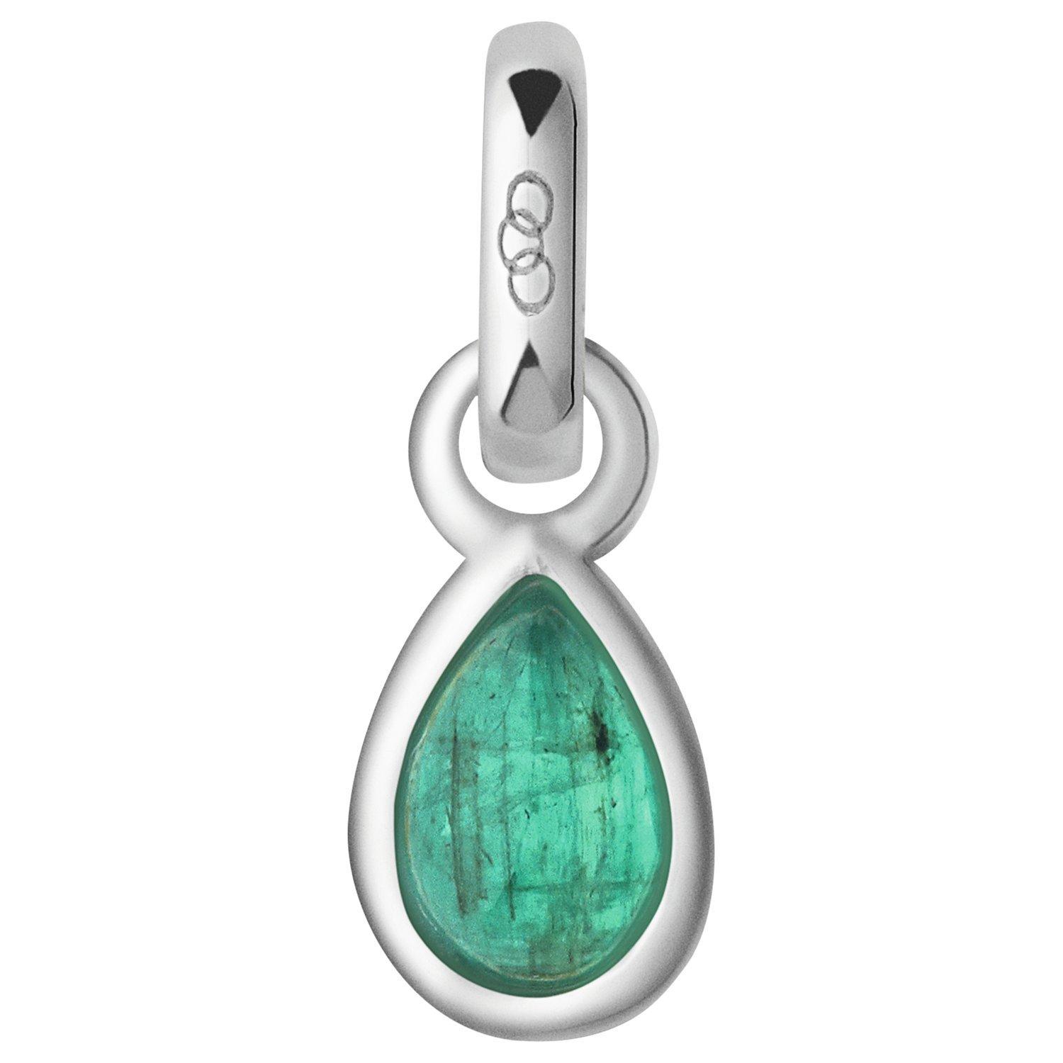 Links of London Sterling Silver Mini Birthstone Charm, Emerald/May