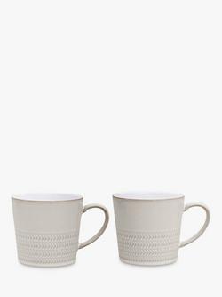 Denby Natural Canvas Textured Mugs, Set of 2, 400ml, Natural
