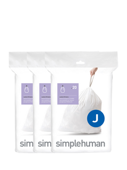 simplehuman Bin Liners, Code J, Pack of 60, White
