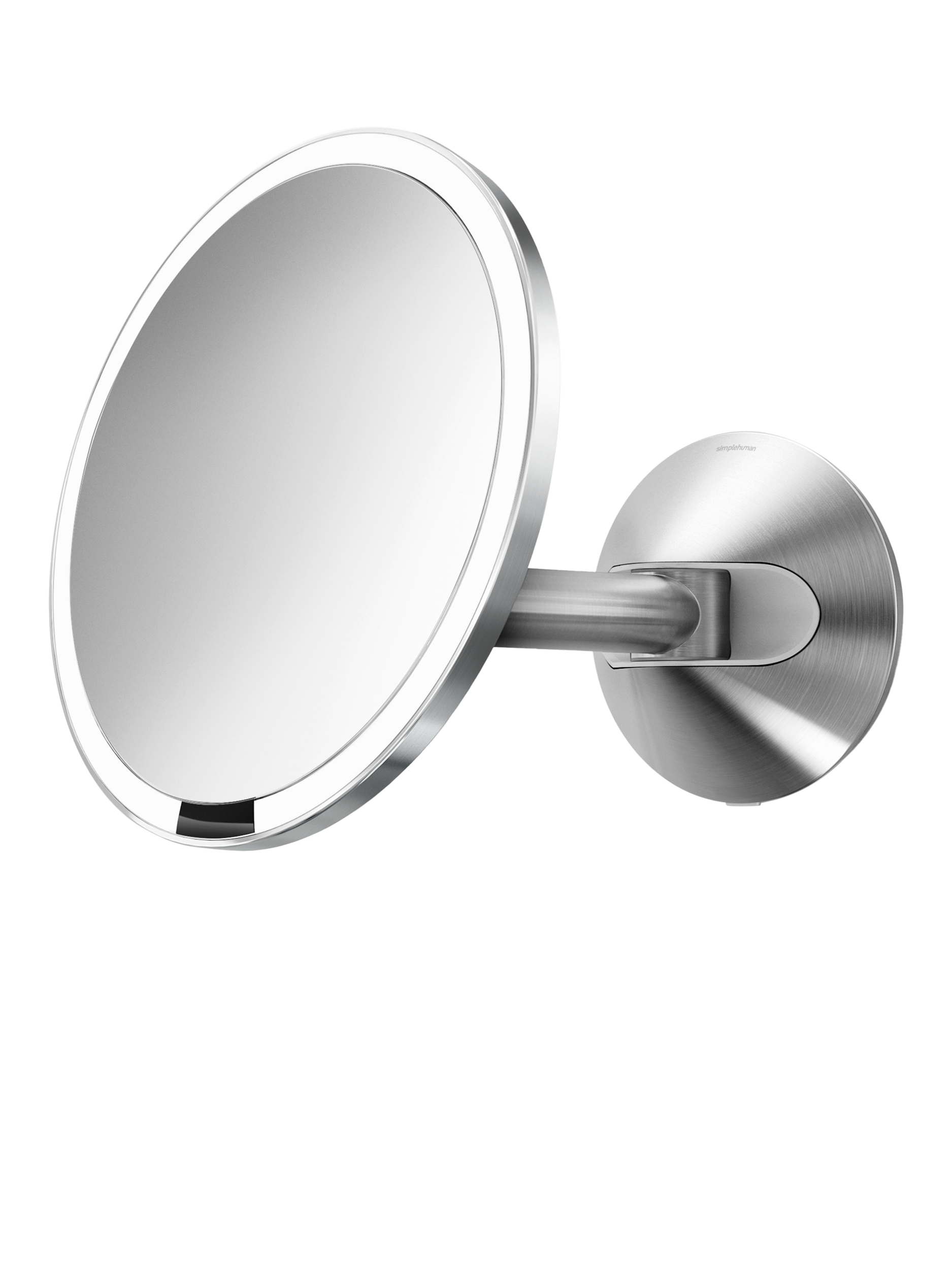 simplehuman Wall Mounted Bathroom Sensor Beauty Mirror, Brushed Stainless Steel
