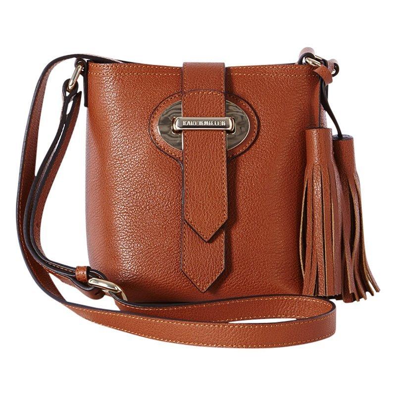 Karen Millen Leather Tassel Mini Bucket Bag