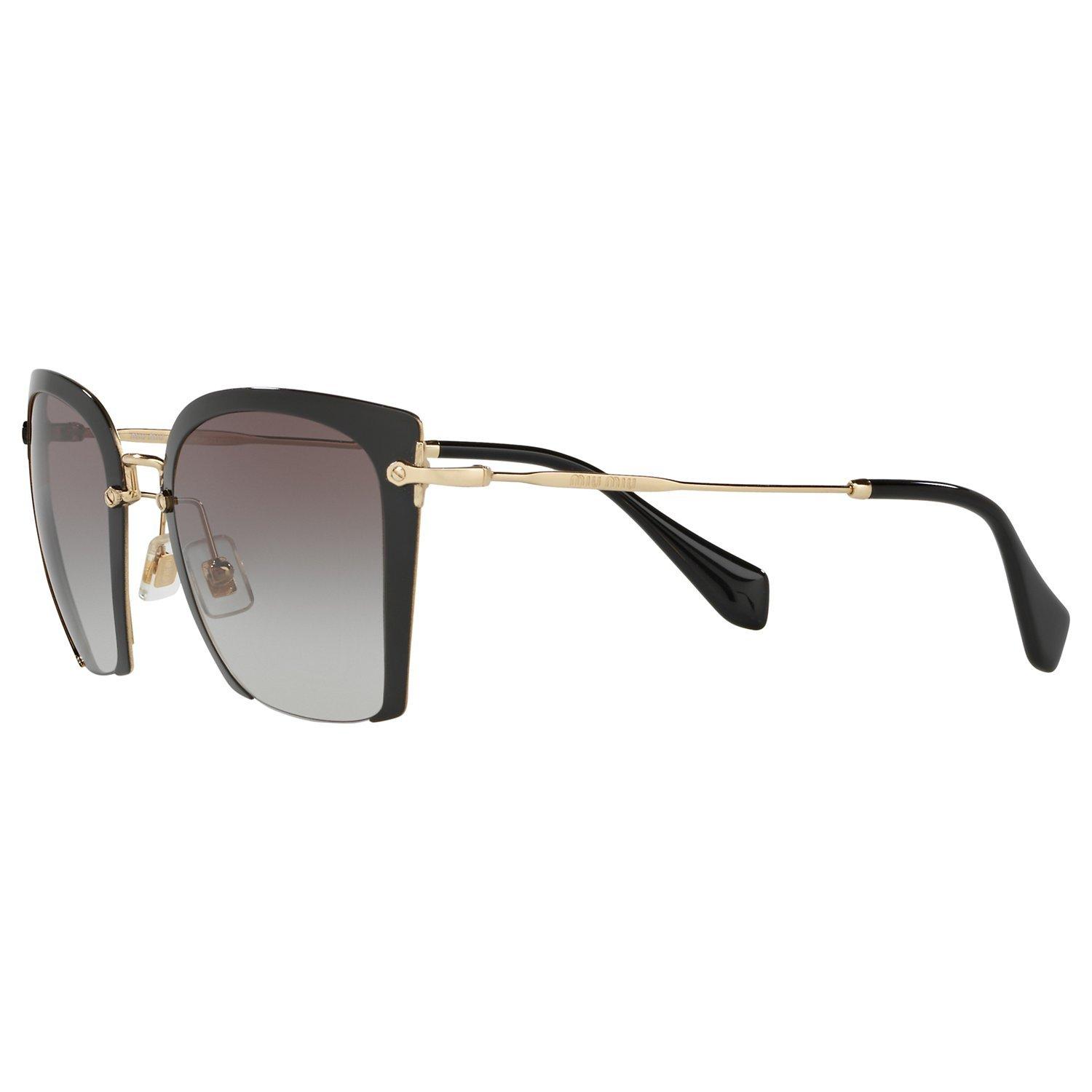 Product image 2 of 9, which shows Miu Miu MU52RS Women's Square Sunglasses, Black/Grey Gradient