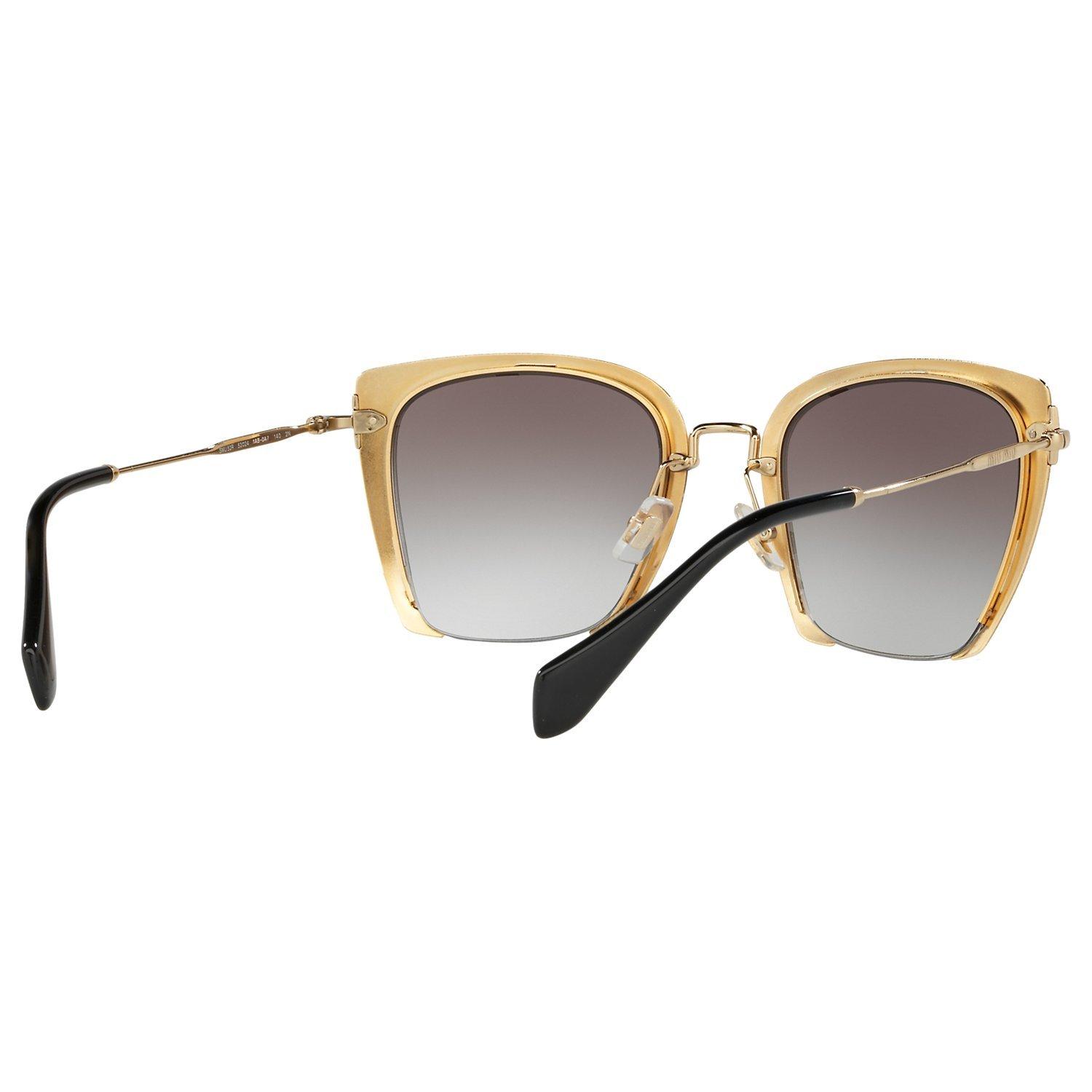 Product image 8 of 9, which shows Miu Miu MU52RS Women's Square Sunglasses, Black/Grey Gradient