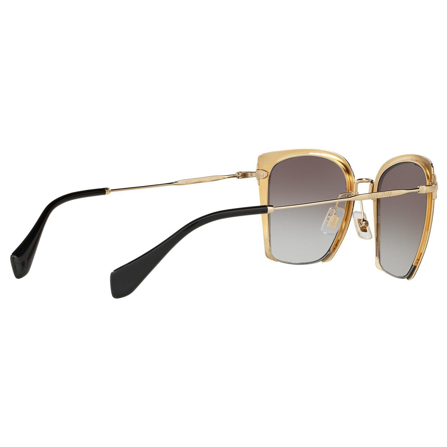 Product image 9 of 9, which shows Miu Miu MU52RS Women's Square Sunglasses, Black/Grey Gradient