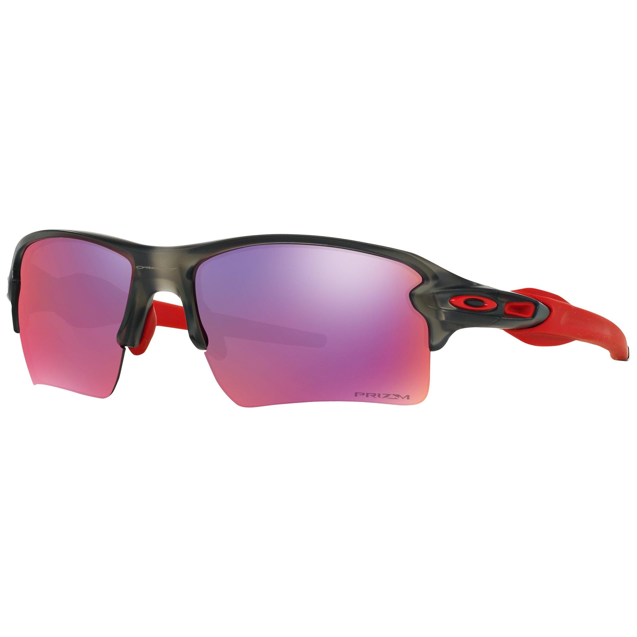 Oakley OO9295 Men's Flak 2.0 Prizm Rectangular Sunglasses, Matte Grey Smoke/Purple