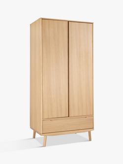 John Lewis Bow Double Wardrobe & Drawer, Natural, Natural Natural