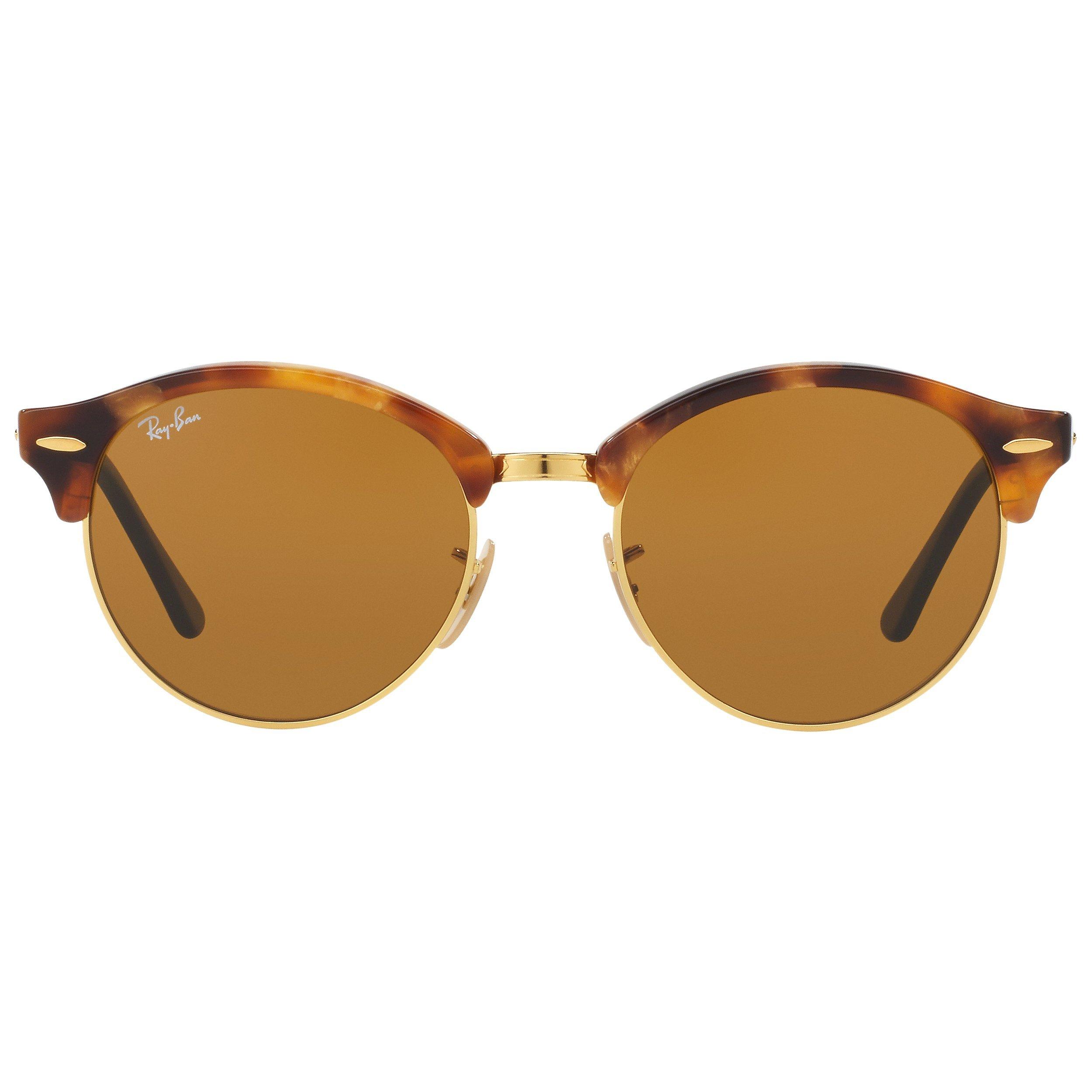Product image 3 of 10, which shows Ray-Ban RB4246 Unisex Clubround Round Sunglasses, Dark Havana/Black